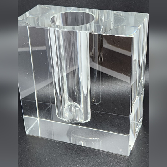 TIZO Mid Century Modern Style Lead Crystal Bud Vase Block - Picture 4 of 4